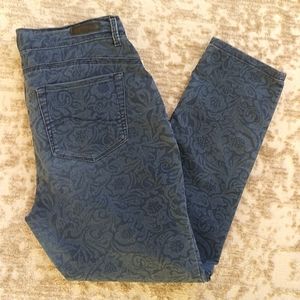 Lee Easy Fit Tummy Panel Floral Jeans 8 Short Blue
